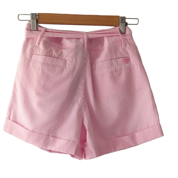 Lauren James Set of 2 Striped Seersucker Bow Shorts Pink and Green Size XS NWT - Picture 2 of 7